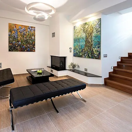 Contemporary Corfu Retreat 3 Bedrooms Girasole Artful Decor Lush Garden Tranquil Setting Willa
