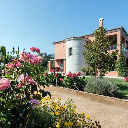 Contemporary Corfu Retreat 3 Bedrooms Girasole Artful Decor Lush Garden Tranquil Setting Dafnila